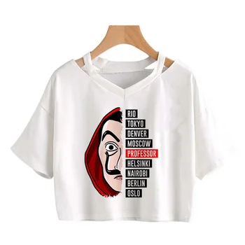 90 Bani Jaf Tricou Femei La Casa De Papel Harajuku T-shirt Casa de Hârtie Grafic T Shirt Bella Ciao Hip Hop de Top Teuri de sex Feminin