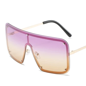 2021 noi ochelari de soare tendință high street mare cadru ochelari de soare pentru femei-o bucată de lentile gradient de ochelari de soare de conducere stradă ochelari bărbați