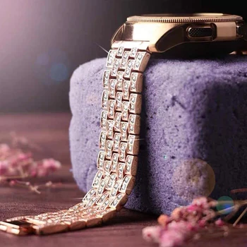 20mm 22mm din oțel Inoxidabil curea pentru Samsung Galaxy Watch 4 40 42 46 44mm 3 45mm curea de încheietura mâinii benzi de lux diamant ceas benzi