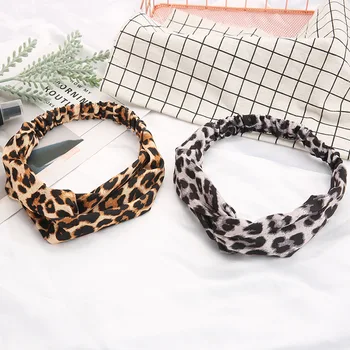 Imprimare Leopard Cruce Bentita Pentru Femei Turban Hairband Întinde Răsucite Înnodate Banda De Păr Accesorii De Par, Articole Pentru Acoperirea Capului