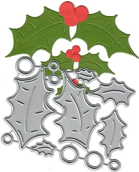 2021 NEW Sosire Crăciun frunze decor moare de Tăiere de Metal moare Mucegai Card DIY Decorare de Vacanță Relief Șablon Manual