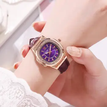 Noua Moda 2021 Curea din Piele Rochie Ceasuri Pentru Femei Doamnelor Negru Brand de Lux Stras Ceasuri Relogio Feminino zegarki