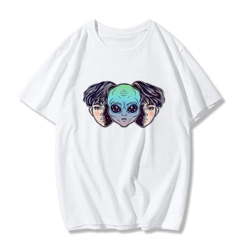 Noi Harajuku Gotic Femei Tricou Străin Print cu Maneci Scurte Topuri & Tricouri de Vară de Moda Casual Tricou Femei de Îmbrăcăminte, tricouri