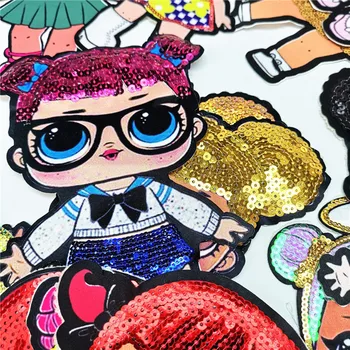 LOL Surpriză Desene animate patch-uri de Fete de Moda de Moda Minunat băiat doll broderie patch-uri DIY Decorare de Îmbrăcăminte Paiete Pânză autocolant