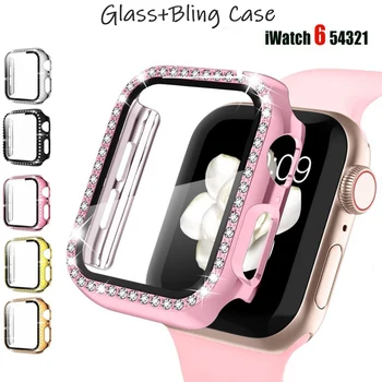 Sticla+Caz Pentru Apple Watch seria 6 5 4 3 Se 44mm 40mm 42mm 38mm iWatch Temperat Ecran Protector+capac Apple watch Accesorii