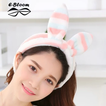 Coreean Super Adorabil Roz Dot Hairband Flanel Fete Drăguț Machiajul De Scenă Bentita Ureche De Iepure Îngroșat Accesorii De Par Benzi