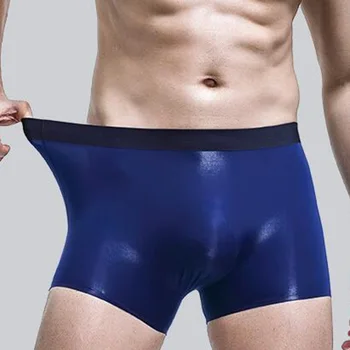2021 Nouă Bărbați Sexy Respirabil Matase de Gheață Boxeri fără Sudură pantaloni Scurți Lenjerie de corp Confortabil Moale Chiloți