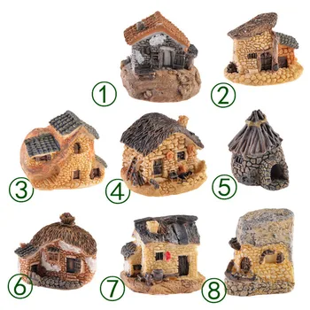 1buc Drăguț Mini House Villa DIY Rășină Zână Mică Grădină Ambarcațiunile de Decor in Miniatura Micro Gnome Terariu Cadou papusa