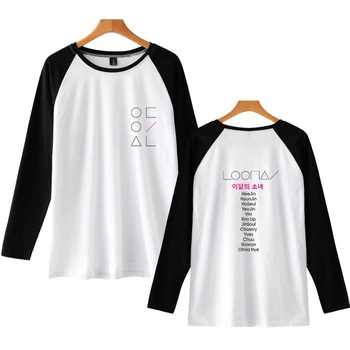 LOONA Același Stil KPOP T Camasa Femei Maneca Lunga din Bumbac Tricou T-shirt Harajuku Plus dimensiune Tricouri Tricou Brand de Haine