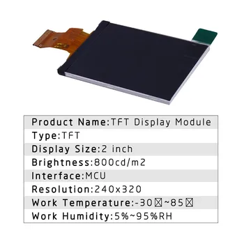 2.0 Inch IPS LCD cu Modul de Afișare TFT Modul de Afișare Rezoluție 240x320 Ecran TFT LCD cu MCU Interfață LED Alb Lumina