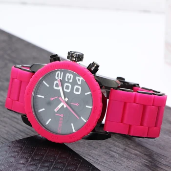 Vânzare mare Frumos ceas Ceramice Mare Caz Fuchsia si Violet design Atletic 6 Ac Ceasuri pentru femei