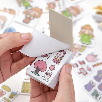 50 BUC Washi Hârtie Frumoasă Auto-adeziv Desene animate Fete de Autocolante pentru a Învălui Album Jurnal