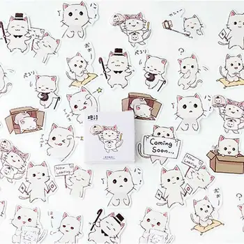 45 Buc/cutie Pisică Drăguț Autocolante Scrapbooking Planificator de Hârtie Stick Eticheta Decorative Jurnal de Papetărie Album Japoneze Kawaii Autocolant