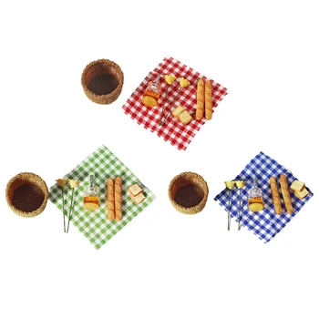 Simulare de Alimente Pâine Miere cu Coș de Bucătărie Juca 1:12 Casă de Păpuși Picnic Scena Pretinde Joc de Decorare Jucării