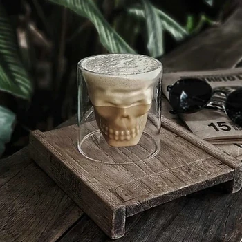 Craniul Pahar De Vin Cana Latte Cafea Whisky Sticlă Transparentă Ceasca De Vodca Bea Bar Club Pahar De Vin