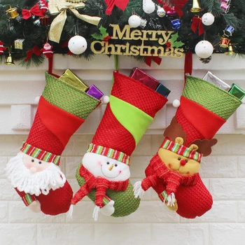 Ciorapi de crăciun Moș Crăciun Ciorap Cadou Copii Candy Bag Noel Xmas Decor pentru Acasă Ornamente pentru Pomul de Craciun