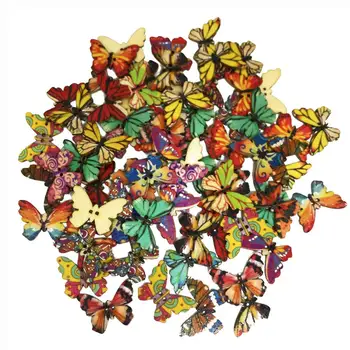 Din Lemn colorat Butoane de Imprimare Fluture Floare de Viteze Butoane Rotunde DIY Ambarcațiuni de Cusut Scrapbooking Tricotat Îmbrăcăminte Decor