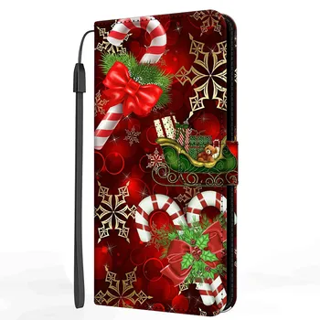 Crăciun Piele Flip Cover Pentru Samsung Galaxy A02 A32 4G A12 Cazul în care Telefonul Pentru Galaxy 32 A22 5G M02 A52 A72 M32 Portofel Caz Sac