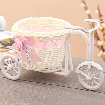 Alb Coș de Flori Tricicleta în Formă de Petrecerea de Nunta Ceremonia de Decorare Bicicleta Flori Container de Depozitare DIY Petrecere Flori de Artă