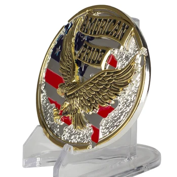 Mândrie American Eagle Catarama Auriu și Argintiu Culoare pentru Bărbați