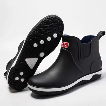 Oamenii Rainboots rezistent la Ploaie Cizme Glezna Pantofi de Apă din PVC de sex Masculin Moda de Iarnă în aer liber tv cu Non-alunecare Confortabil trecere prin vad de Pescuit