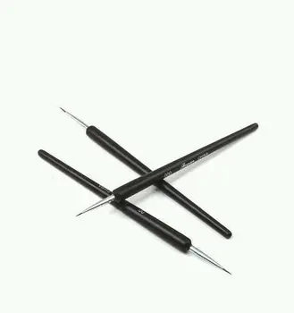 3Pcs Mâner Negru Dotting Pictura Desen UV Gel Liner poloneză Instrumentul Pensulă Nail Art Pen Set Acrilic Unghii Arta Perie Vânzare 2017 Nou