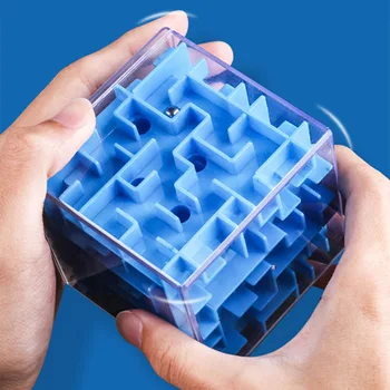 3D Mini Viteza Cub Labirint Magic Cube Joc de Puzzle Labirint Minge de Rulare pe Creier de Învățare Echilibru Jucării Educative Pentru Copii de Adult