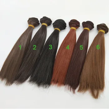 BJD Peruca din Par Natural Culori 15CM Sintetice, Părul de Păpușă Pentru Peruci DIY