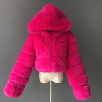 Moda Toamna Iarna de Înaltă Calitate Faux Haină de Blană de Vulpe Femei 2021 Vintage cu Capac Subțire Cald Nurca Scurt Jachete cu Blană, Haine de Blana