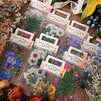 40 buc/pack Retro Flori de Plante de Companie Autocolant Transparent Toamna Autocolante de Flori Glonț Jurnalul Scrapbooking