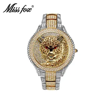 MISSFOX Dor de Vulpe pentru Femei Brand de Ceasuri de Lux Tigru Femei Cuarț Contractat Choque Casual Reale Argint Aur Încheietura Ceas