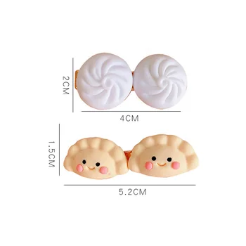 1 BUC-coreean de Simulare de Mâncare Aluat Chifle Ac de păr Amuzant de Creație Hand-made Fata Clip de Păr Frizură Feminină cu Păr Accesorii