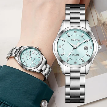 NORD Femei Ceasuri de Top de Brand de Moda de Lux Casual Cuarț Ceas Doamnelor Ceas din Oțel Inoxidabil rezistent la apa Calendar Ceas de mână
