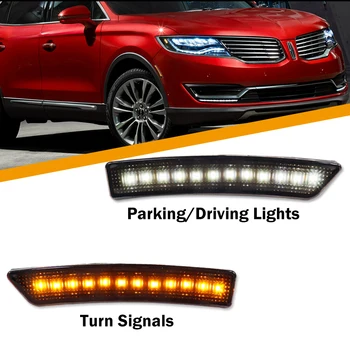 IJDM Mașină de poziție Laterale Chihlimbar deschis/Alb Switchback LED Pentru Lincoln Nautilus MKX de semnalizare/Lumini de Conducere/Lumini de Parcare 16-22