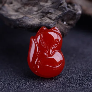 KYSZDL Frumos roșu de piatră sculptate fox pandantiv bărbați și femei de moda de cristal de bun augur pandantiv colier bijuterii cadouri