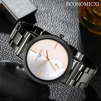 Moda de lux Mens Minimalist Ceasuri negre, din Oțel Inoxidabil Plasă de Trupa Ceas Barbati Business Casual Analog Cuarț ceas relogio