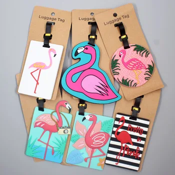 Accesorii de voiaj Drăguț flamingo Animale Bagaje Tag-ul Gel de Siliciu Valiza ID-ul de Adrese Titular Bagaj de Îmbarcare Tag Eticheta Portabil