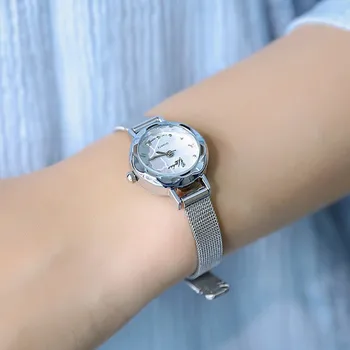 Ceasuri pentru Femei Rochie Brand de Top Ceas de Lux de sex Feminin Ceas de Argint Oțel Inoxidabil Plasă de Curea Cuarț Ceasuri de mana Zegarek Damski