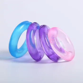 4 buc Silicon Timpul de Întârziere Inel Penis Cock Inele Produse pentru Adulți de Sex Masculin Jucării de Cristal Inel de Culoare Aleatoare