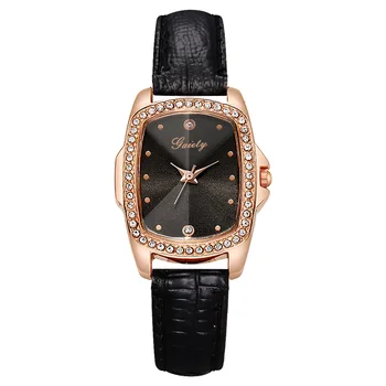 5PCS Veselie Brand de Lux de Moda Brățară Ceas Set pentru Femei din Piele Trupa Cuarț Ceas de mână Ceasuri Doamnelor Ceas Negru Reloj Mujer