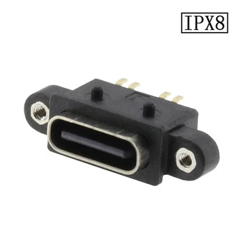5-50PCS 4P USB de TIP C 4Pin Impermeabil de sex Feminin Micro USB-C, Jack Socket Port Cu Șuruburi de Putere de Încărcare Interfață USB Conector DIY