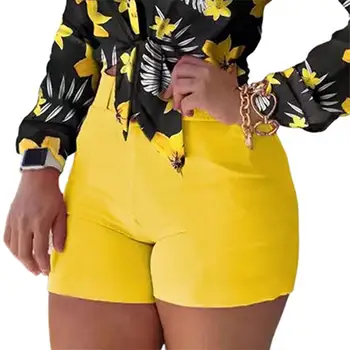 Femei Pantaloni Scurti Vara Office Lady Pantaloni Scurți De Înaltă Talie Închidere Cu Fermoar Culoare Solidă Fermoar Spate Slab Fierbinte Scurt Streetwear 2021