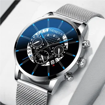 2020 Bărbați Ceasuri Geneva Moda Simplu Din Oțel Inoxidabil De Afaceri Mens Ceas Cuarț Încheietura Ceasuri Reloj Hombre Relogio Masculino