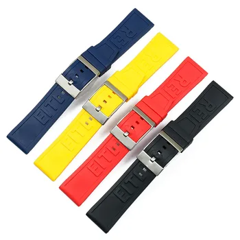 Moale din Cauciuc Natural banda de Ceas 22mm 24mm Negru Albastru Roșu Galben Watchband Bratara Pentru Breitling curea pentru Navitimer Avenger centura