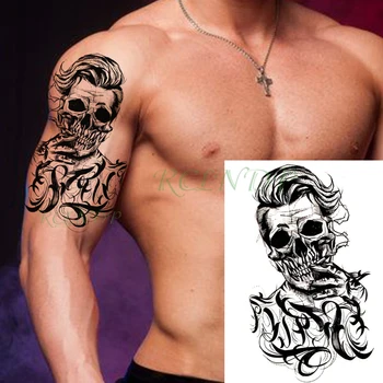 Impermeabil Tatuaj Temporar Autocolant Joker Craniu Scrisoare de Mari Dimensiuni Body Art Flash Tatuaj Fals Tatuaj Autocolante pentru Fete Barbati Femei