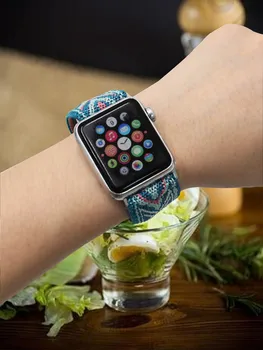 Elastice din Nylon Curea Smartwatch pentru Apple watch band 38 40 42 44mm tricotate Brățară iWatch Seria 3 4 5 6 7 se 41 45mm