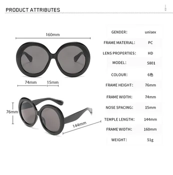 Moda Vintage ochelari de Soare pentru Femei Ochelari rotunzi pentru Oameni Mari Cadru de Conducere Ochelari de Soare Retro Bomboane Colorate Nuante UV400