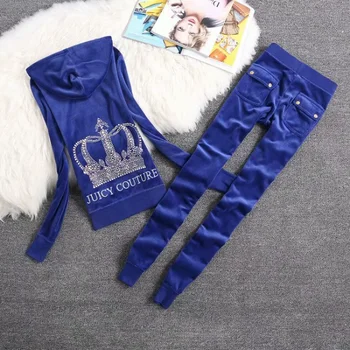Primăvara și Toamna Costum de Catifea Femei Sportwear Tesatura Velur Treninguri Pantaloni Set de Doua Bucati Tinutele de Grăsime Sora Hanorac cu Fermoar