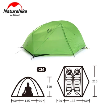 Naturehike Cort de Camping Star River Cort Ultrausor 20D Silicon Cort 2 Persoane 4 Sezon Cort în aer liber, Drumeții, Ciclism, Camping Cort