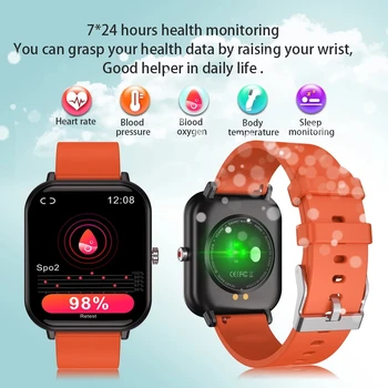 Femeile Smartwatch Temperatura Corpului Full Touch Screen Inteligent Ceas Barbati Sport Fitness Teo Rata de Inima pentru Xiaomi iPhone PK P8